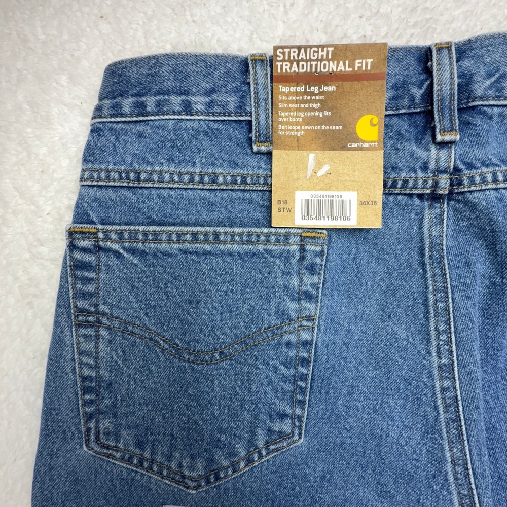 Carhartt Straight Traditional Fit Tapered Leg Jeans Mens 36x36 B18 STW NWT NOS
